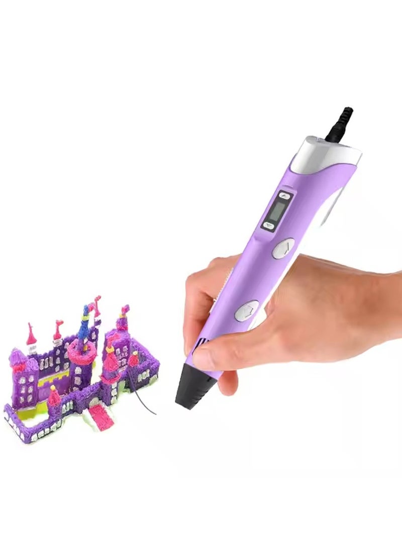 BlueFire 3D Printing Pen with LCD Display – Safe for Kids & Adults – Includes 1M PLA Filament, Stencil Book, Project Guide & Charger – Adjustable Speed/Temperature – Non-Toxic, Non-Clogging, Auto Sleep – Creative 3D Drawing & Modeling Tool - Image 3
