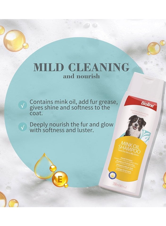 Bioline Mink Oil Dog Shampoo Premium Coat And Skin Treatment 2X250ml - Image 3