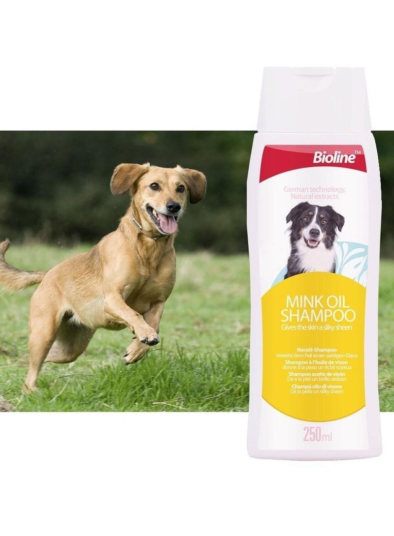 Bioline Mink Oil Dog Shampoo Premium Coat And Skin Treatment 2X250ml - Image 2