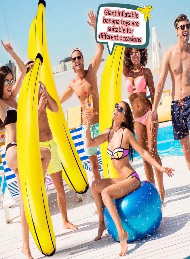 Sonarun 9 Pcs 71 Inch Jumbo Inflatable Banana Props Large Blow Up Banana Giant Inflatable Banana Floats Huge Banana Balloons for Indoor Outdoor Summer Pool Bachelorette Party - Image 4