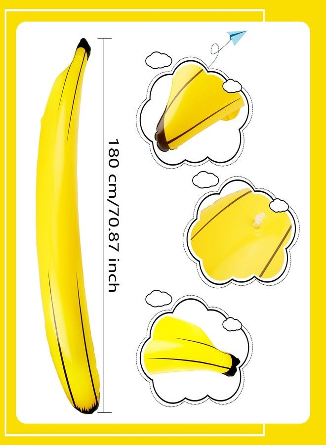 Sonarun 9 Pcs 71 Inch Jumbo Inflatable Banana Props Large Blow Up Banana Giant Inflatable Banana Floats Huge Banana Balloons for Indoor Outdoor Summer Pool Bachelorette Party - Image 2