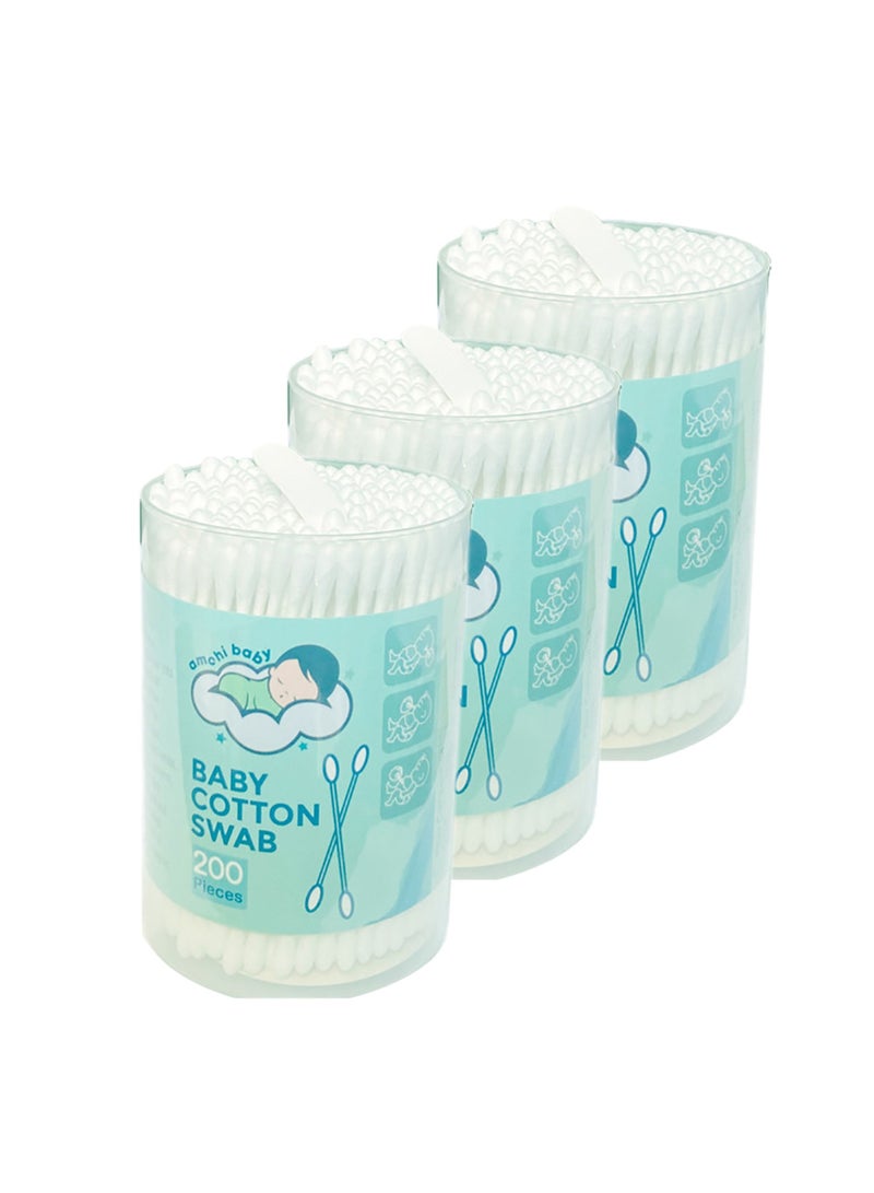 amchi baby Baby Cotton Swab -Pack of 3  - Image 1