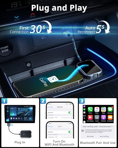 UBeesize Wireless CarPlay Adapter (2025) – Seamless Wireless Upgrade for 2017+ Cars | iPhone & Android Compatible - Image 3