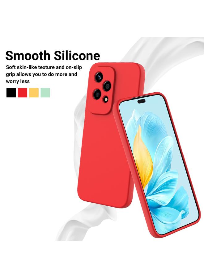 زبون جراب لهاتف Honor 200 Lite Global مصنوع من السيليكون السائل المقاوم للصدمات بلون نقي - Image 3