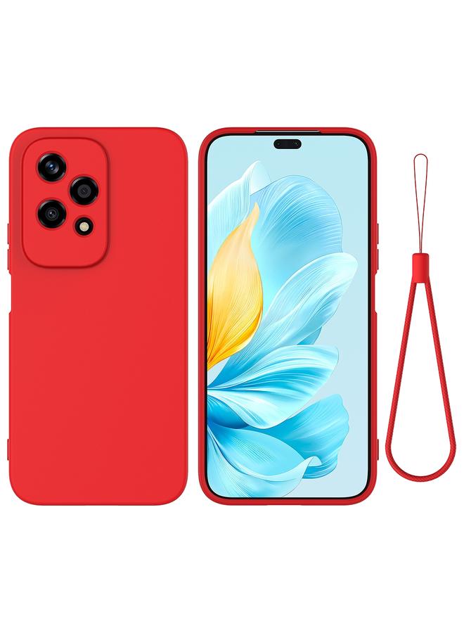 زبون جراب لهاتف Honor 200 Lite Global مصنوع من السيليكون السائل المقاوم للصدمات بلون نقي - Image 1