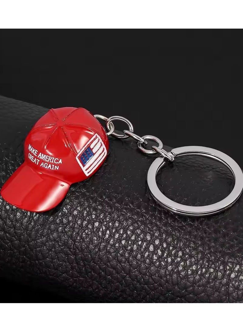 Goolsky Red Hat Keychain for Men Women Freedom Key Ring Fashion Nation Key Holder Jewelry Accessories - Image 1
