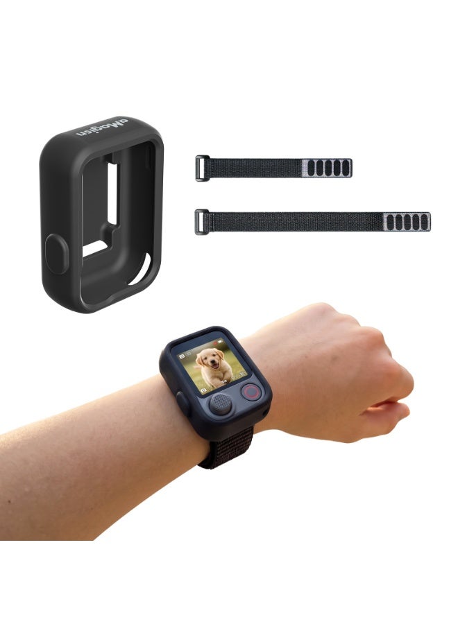 aMagisn مناسب لـ DJI Pocket 4P، حافظة سيليكون لجهاز التحكم عن بعد مع حزام معاينة الشاشة، غطاء حماية بحزام معصم قابل للتعديل، ملحق كاميرا محمول لتصوير الفيديو والمدونات - Image 1