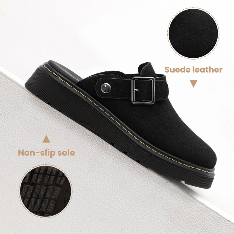 Athlefit Women's Clogs Shoes with Back Strap Comfortable Latex Footbed Slip-On Adjustable Slingback Mules Zapatos para Mujer Black - Image 4