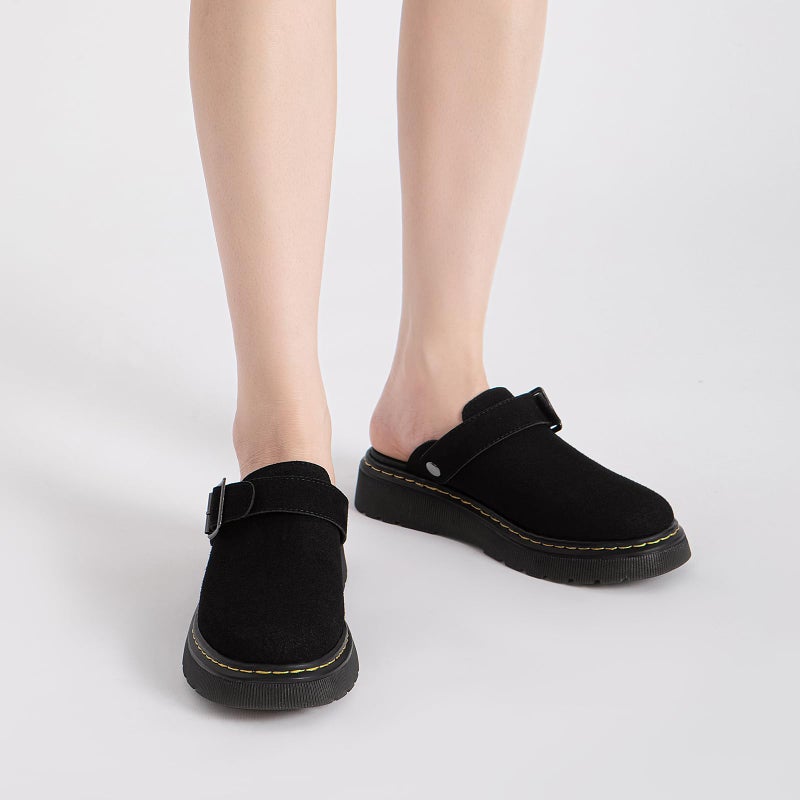 Athlefit Women's Clogs Shoes with Back Strap Comfortable Latex Footbed Slip-On Adjustable Slingback Mules Zapatos para Mujer Black - Image 2