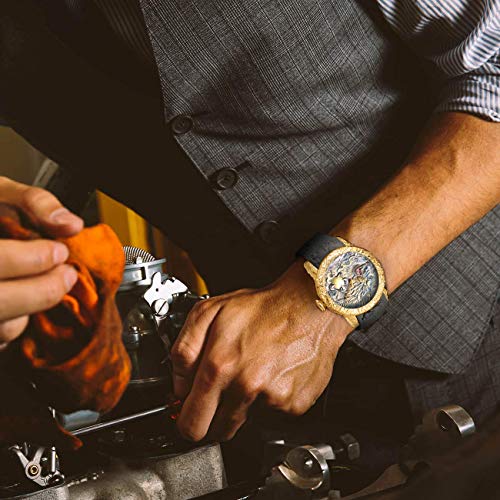 MASTOP Men's Fashion Big Dial 3D Sculpture Dragon Watches Men Quartz Watches Luxury Exquisite Creative Watch (Fashion/Grey) - Image 3