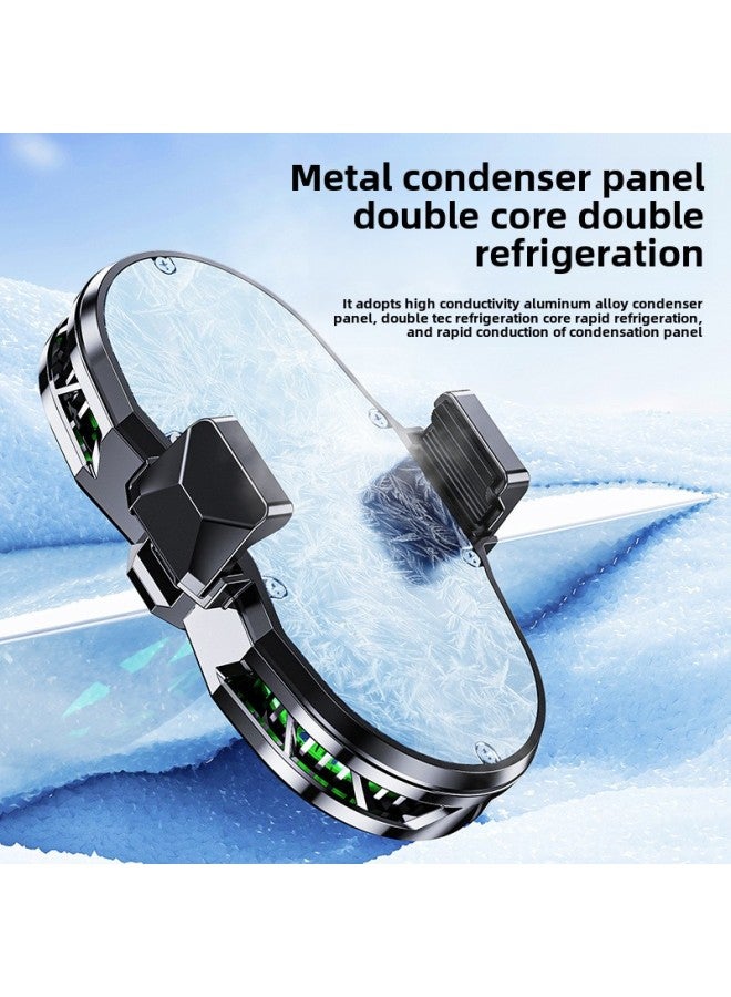 Loquat 2024 X117 Live Mobile Phone Radiator Dual Fan Radiator Dual Core Semiconductor Cooling Cooler-Color:【X117 Electroplating】 Dual-core Semiconductor With Adapter  - Image 5