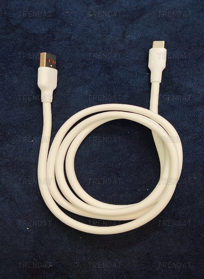 Sendem 150W - 6A USB To Type-C Fast Charging Cable Compatible With All Smartphones 1m - White - Image 4