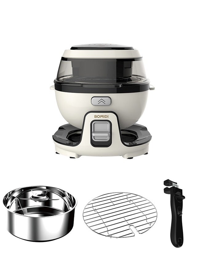 BOMIDI - 6L Multifunctional Air Fryer Cooking Pot | 360° Auto Rotation | Rapid Hot Air Circulation | Oil-Free Frying, Baking, Roasting & Grilling | Digital Touch Control | Advanced Adjustable Temperature Control | Healthier Oil-Free & Low-Fat Cooking | Sleek Top-Mounted Touch Panel for Effortless Operation | BMD-AF01-WHITE - Image 1