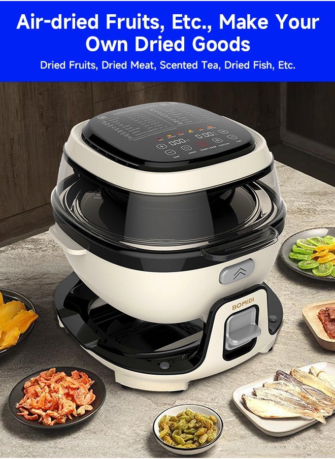 BOMIDI 6L Multifunctional Air Fryer Cooking Pot | 360° Auto Rotation | Rapid Hot Air Circulation | Oil-Free Frying, Baking, Roasting & Grilling | Digital Touch Control | Advanced Adjustable Temperature Control | Healthier Oil-Free & Low-Fat Cooking | Sleek Top-Mounted Touch Panel for Effortless Operation | BMD-AF01-WHITE  - Image 5