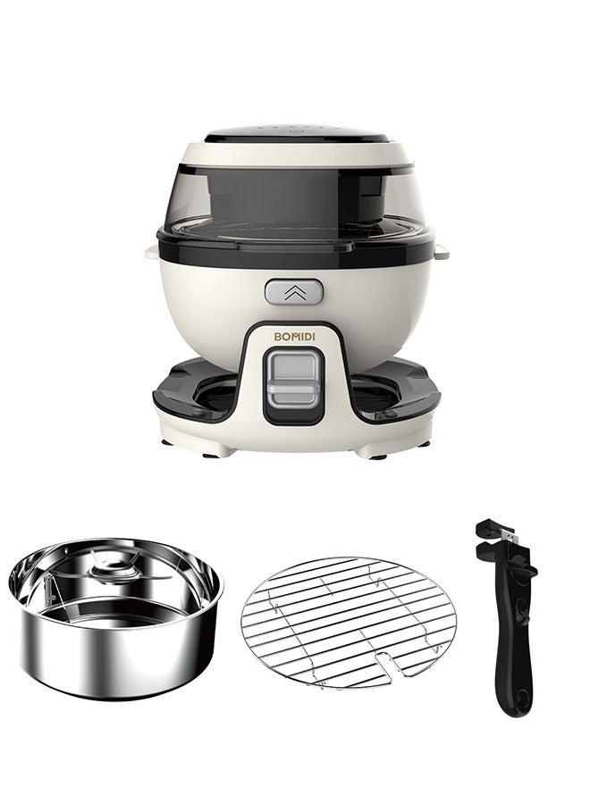 6L Multifunctional Air Fryer Cooking Pot | 360° Auto Rotation | Rapid Hot Air Circulation | Oil-Free Frying, Baking, Roasting & Grilling | Digital Touch Control | Advanced Adjustable Temperature Control | Healthier Oil-Free & Low-Fat Cooking | Sleek Top-Mounted Touch Panel for Effortless Operation | BMD-AF01-WHITE