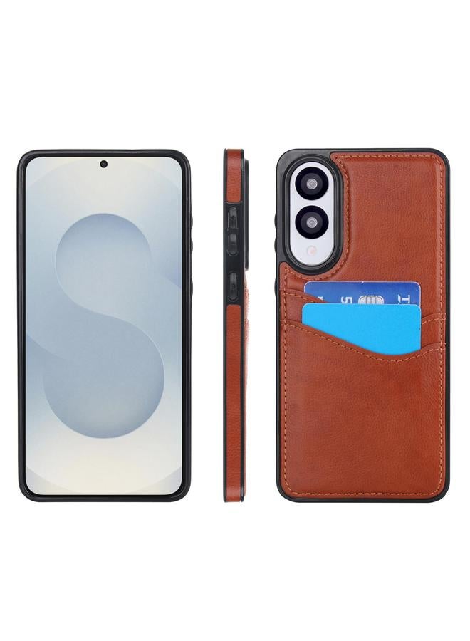 S-TOP Case For Samsung Galaxy S25 Edge 5G Litchi Leather Skin Card Slots Phone Case - Image 1