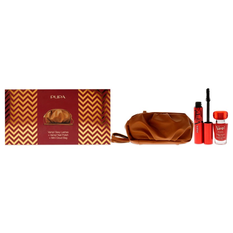 PUPA Milano Vamp! Sexy Lashes And Vamp! Nail Polish Set - Contains An Iconic Mascara, Nail Lacquer And Pouch - Lengthens And Defines Each Lash - Nail Color Enhances Any Manicure - Flake-Free - 3 Pc