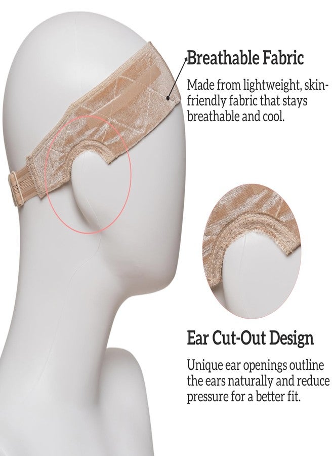 Cospack Wig Grip Band Women: Adjustable Silicone Non-Slip Wig Gripper with Middle Lace Part & Ear Cut Outs Secure Fit Breathable No-Headache for Wigs Chemo Cosplay Sports Daily Wear (LightBrown) - Image 3