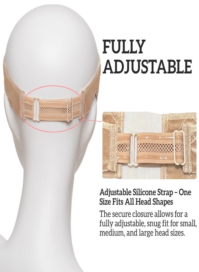 Cospack Wig Grip Band Women: Adjustable Silicone Non-Slip Wig Gripper with Middle Lace Part & Ear Cut Outs Secure Fit Breathable No-Headache for Wigs Chemo Cosplay Sports Daily Wear (LightBrown) - Image 4