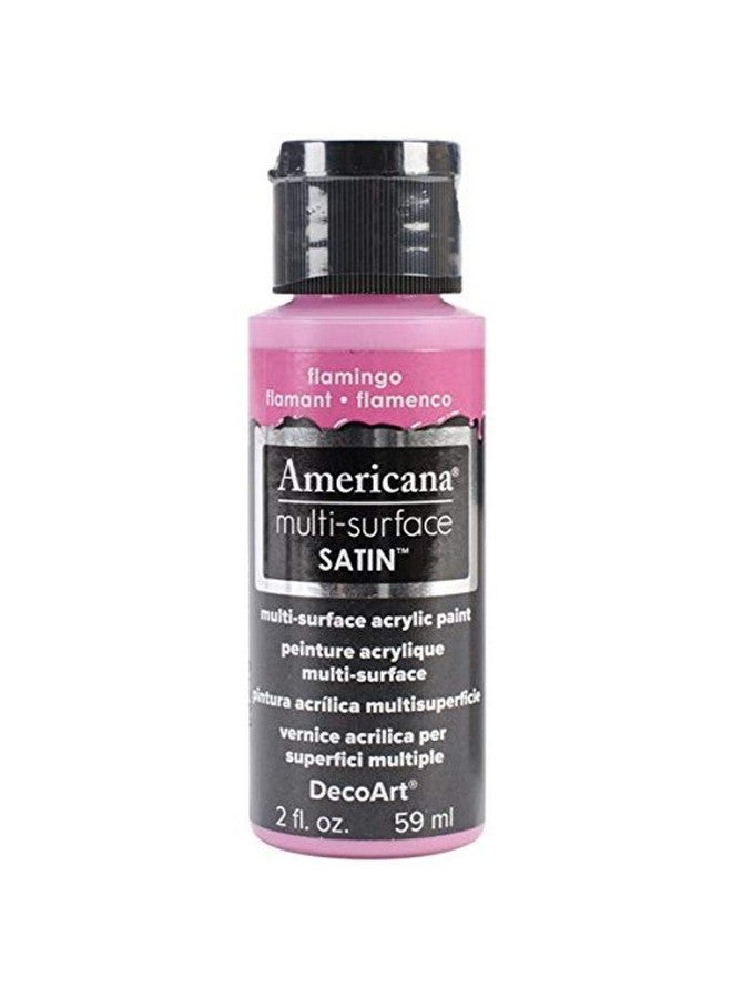 DecoArt Americana Multi-Surface Satin Acrylic Paint 2oz-Flamingo