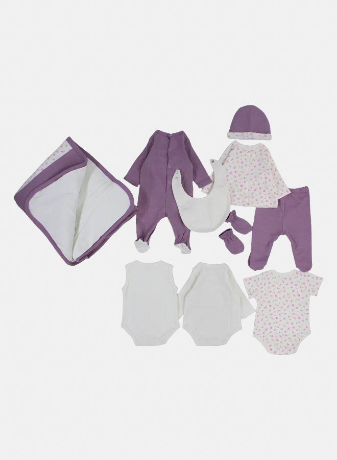 بمبيلو علبة هدايا ملابس قطنية للبنات الصغار – 9 قطع - Image 2