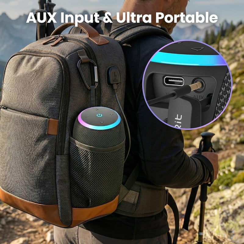 GearIT Portable Bluetooth Speaker Wireless with 15W Loud Sound - IPX6 Water-Resistant Speakers - Fast Connect 5.3 Bluetooth, AUX, and TWS Pairing - Perfect for Gift/Home/Outdoor/Party - Image 5