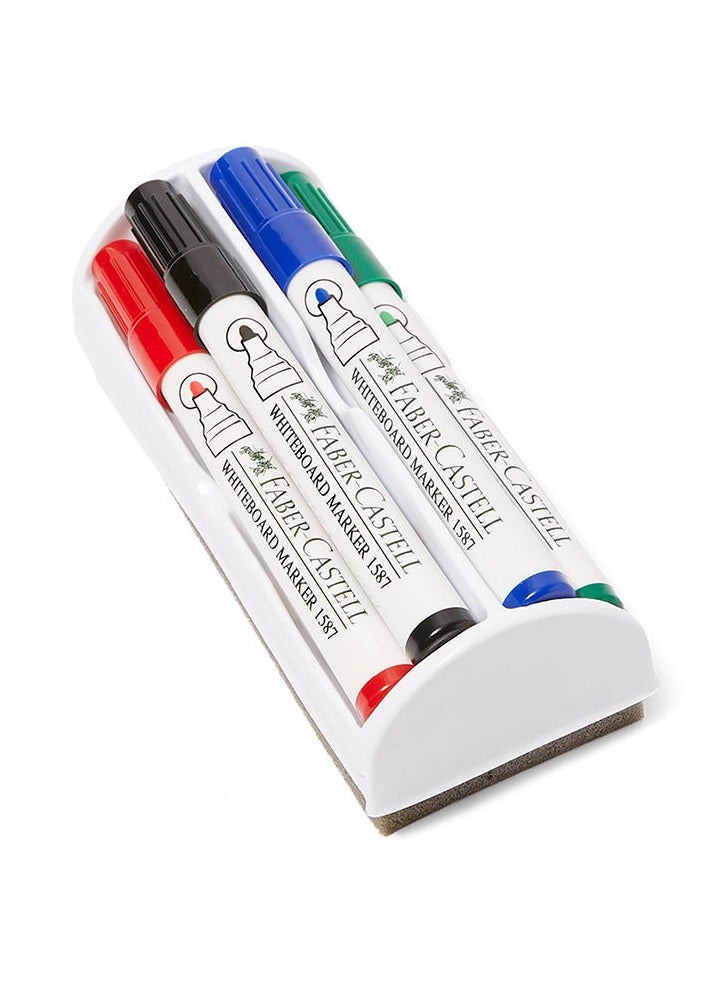 FABER-CASTELL White Board Marker With Duster Cleaner Multicolor - Image 1