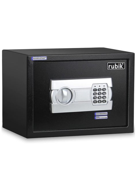 Safe Box A4 Document Size with Digital Lock and Override Key For Home Office Shop Business RB-25EGC (25x35x25cm) Black
