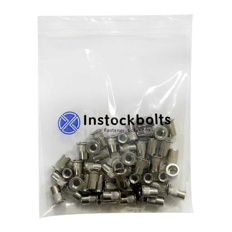 Instockbolts صواميل ريفيت M5 من الفولاذ المقاوم للصدأ، صواميل إدخال ملولبة من الفولاذ المقاوم للصدأ 304، 100 قطعة - Image 4