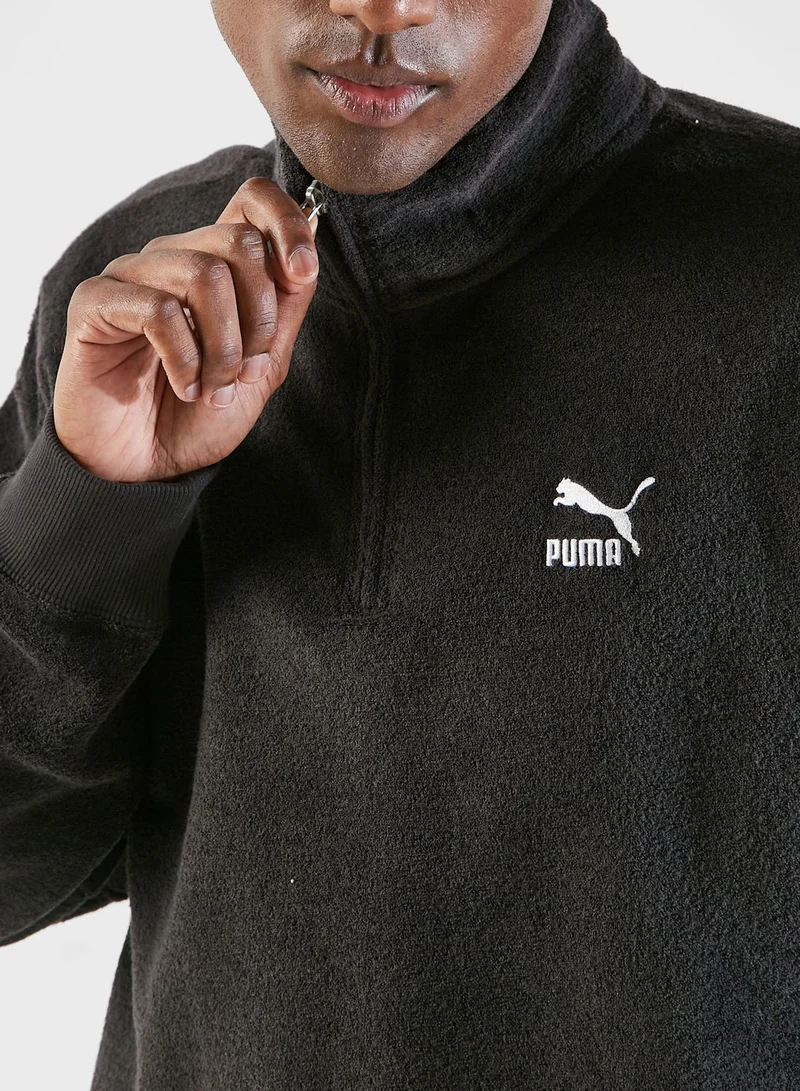 PUMA Classics Fleece Half Zip Through Pullover