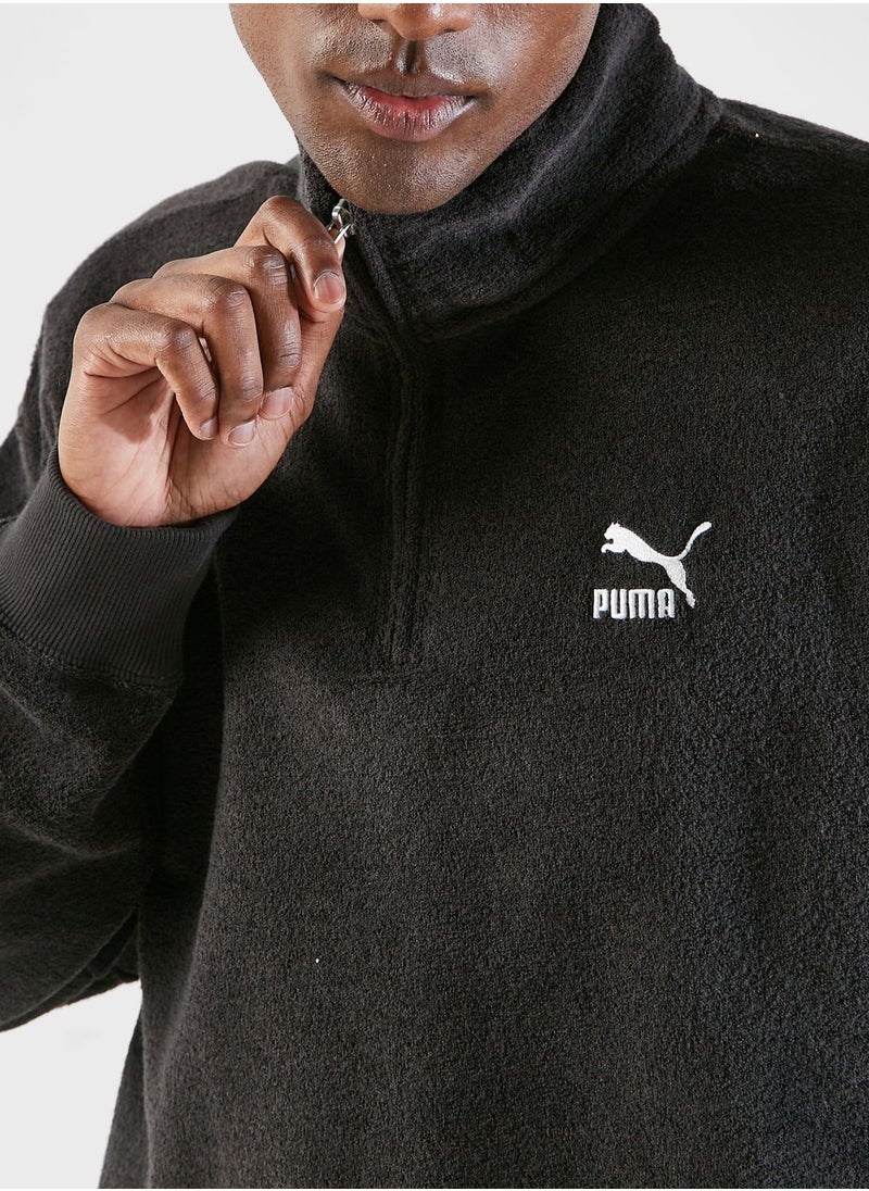 PUMA - Classics Fleece Half Zip Through Pullover - Image 1