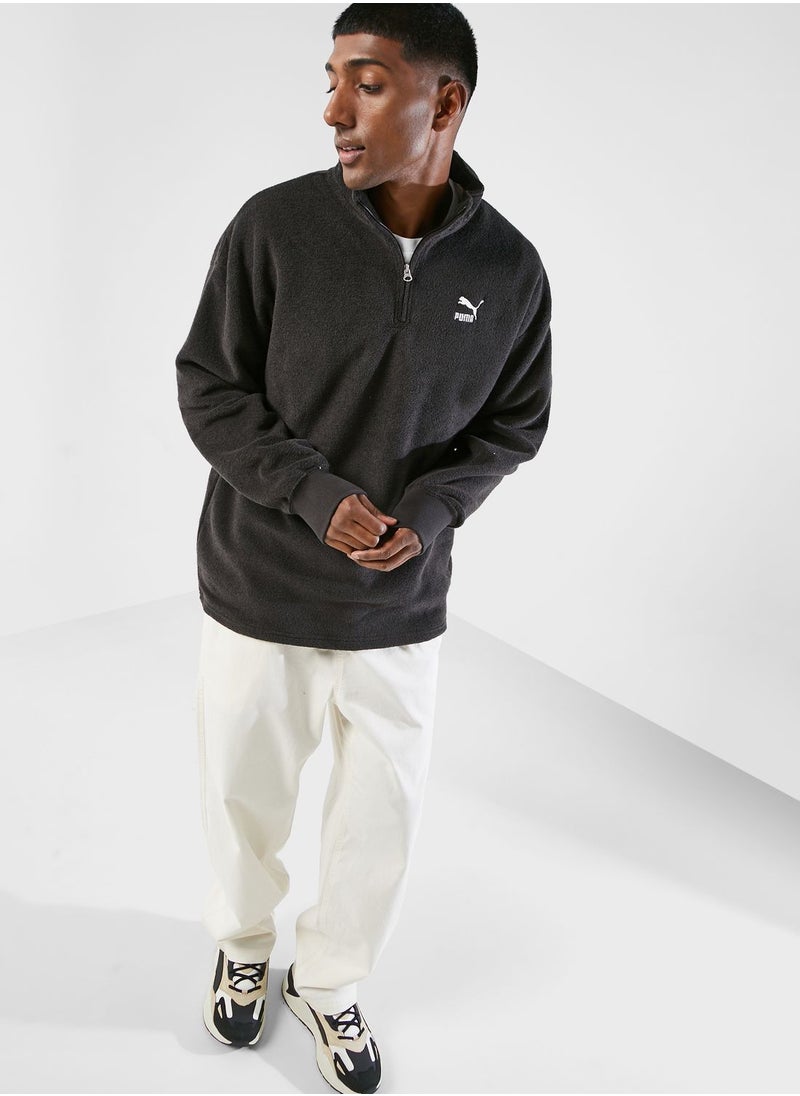 PUMA - Classics Fleece Half Zip Through Pullover - Image 1