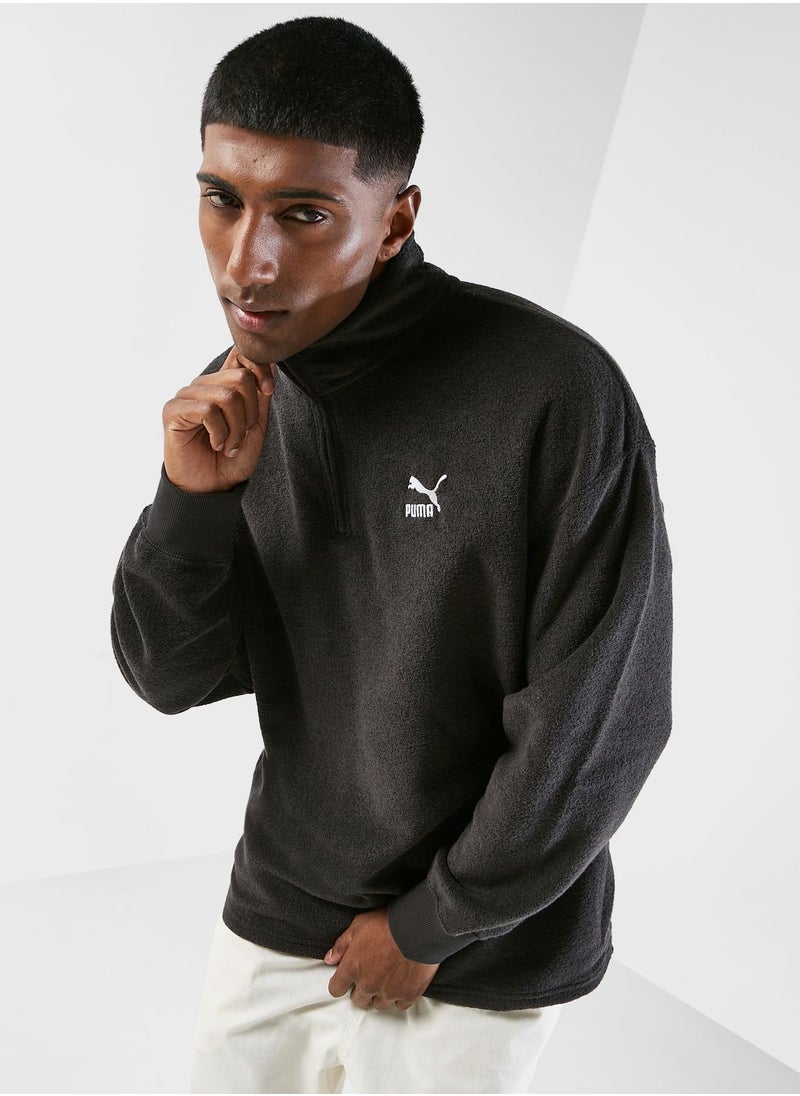 PUMA - Classics Fleece Half Zip Through Pullover - Image 1