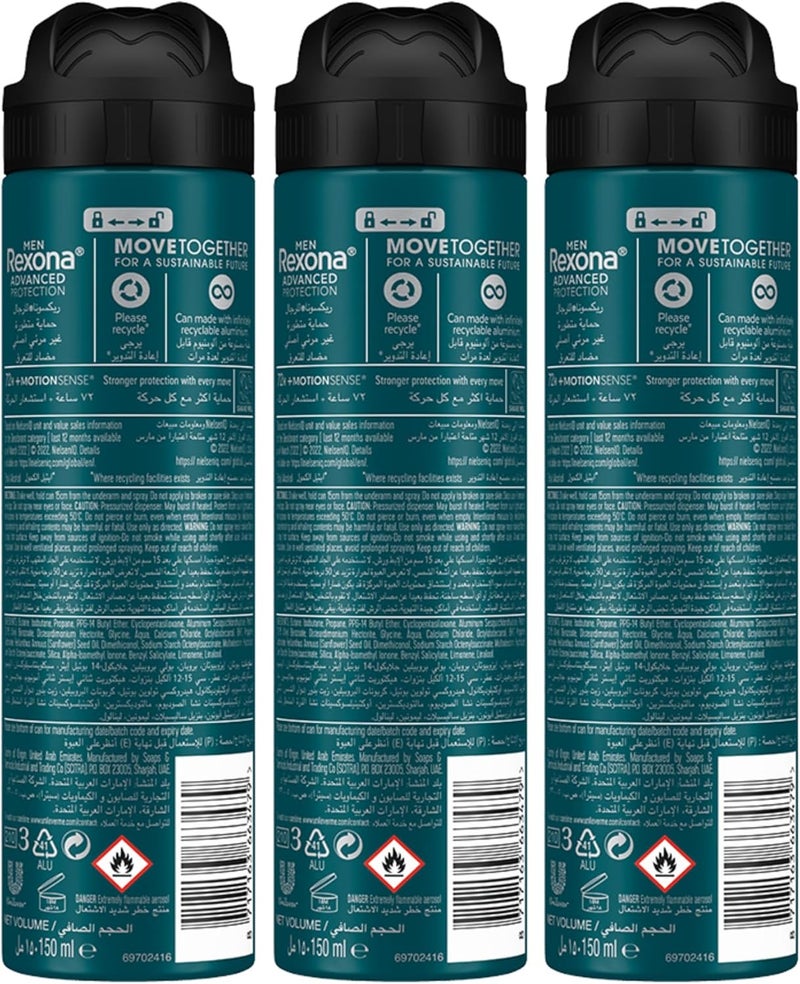 Rexona بخاخ مضاد للتعرق للرجال من ركسونا - عبوة من 3 - Image 2