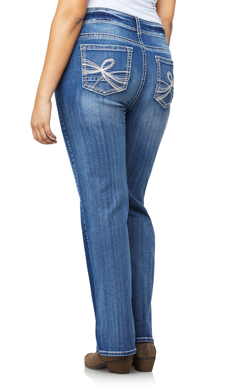 WallFlower Women's Size InstaStretch Luscious Curvy Bootcut Jeans, Jenna, 18 Plus Long - Image 3