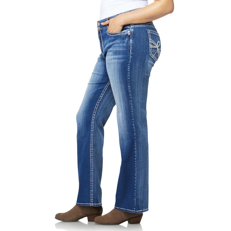 WallFlower Women's Size InstaStretch Luscious Curvy Bootcut Jeans, Jenna, 18 Plus Long - Image 2