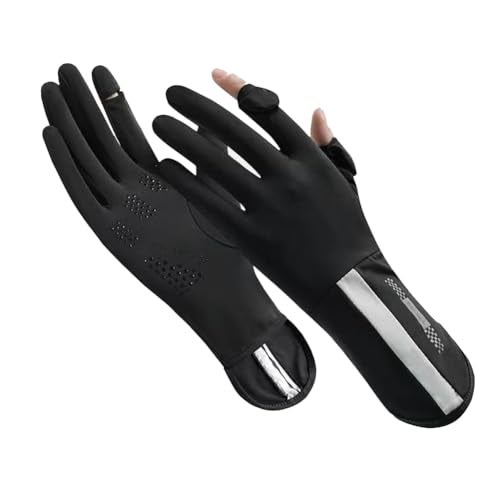 PALAY® Driving Gloves for Women, UV Protection Riding Gloves Women Sun Protection, Ice Silk Fashion Bike Gloves for Summer, Open Finger & Anti-slip Design Black - Image 1