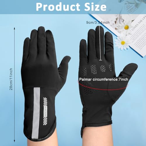 PALAY® Driving Gloves for Women, UV Protection Riding Gloves Women Sun Protection, Ice Silk Fashion Bike Gloves for Summer, Open Finger & Anti-slip Design Black - Image 2