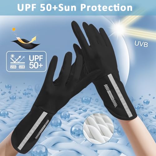 PALAY® Driving Gloves for Women, UV Protection Riding Gloves Women Sun Protection, Ice Silk Fashion Bike Gloves for Summer, Open Finger & Anti-slip Design Black - Image 5