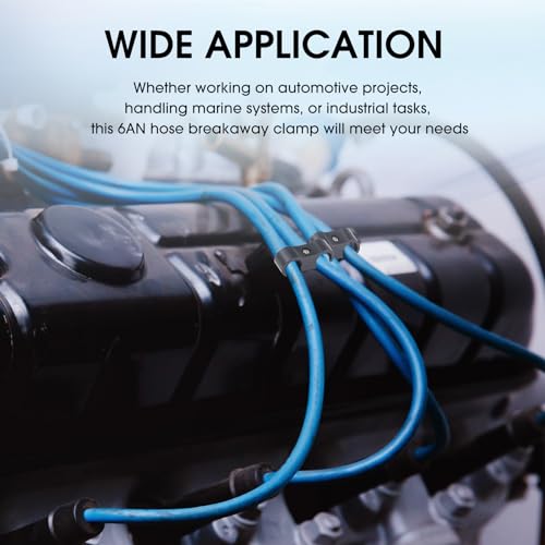 DaisyInner 12 Pcs 6AN Hose Separator Clamp AN6 Fuel Line Mounting Aluminum Brake Clamp Divider Hose Fitting Adapter Fit for 3/8 Fuel, Water Pipe and Gas Line, Black - Image 5