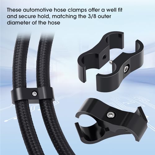 DaisyInner 12 Pcs 6AN Hose Separator Clamp AN6 Fuel Line Mounting Aluminum Brake Clamp Divider Hose Fitting Adapter Fit for 3/8 Fuel, Water Pipe and Gas Line, Black - Image 4