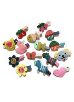 Rimobul 15 Pcs Handmade Crocheted Animal Theme Mini Hair Clips For Kids (Animal Theme)  - Image 2