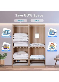 عربست 10 حزمة كبيرة مساحة التوقف فراغ أكياس التخزين 1 قطعة (80x100cm) +3 قطع (50x90cm) 3 قطع (50x70) ، 3 قطع (40x60) كيس فراغ قابلة لإعادة الاستخدام للتعبئة ، القماش ، بطانية ، وسادة ، السفر (مع مضخة شفط)  - Image 3