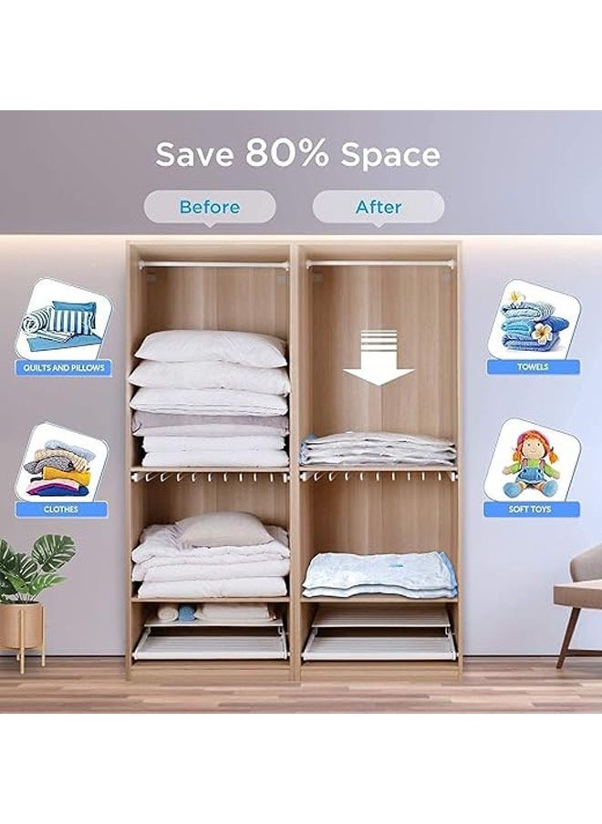 Arabest 10 Pack large Space Saver Vacuum Storage Bags 1 pcs (80x100cm) +3 pcs (50x90cm) 3 pcs (50x70), 3pcs (40x60) Reusable vacuum bag for packing,Clothe, Blanket, Pillow, Travel (with Suction Pump)  - Image 3