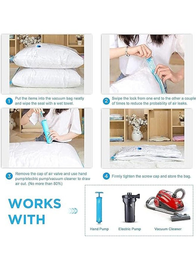 Arabest 10 Pack large Space Saver Vacuum Storage Bags 1 pcs (80x100cm) +3 pcs (50x90cm) 3 pcs (50x70), 3pcs (40x60) Reusable vacuum bag for packing,Clothe, Blanket, Pillow, Travel (with Suction Pump)  - Image 4