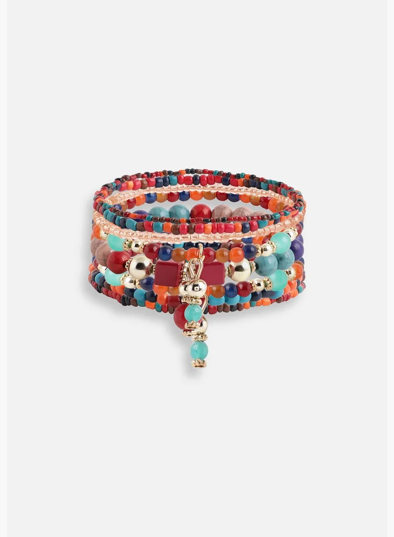 SOHI Set of 9 Trendy Beaded Casual Bracelet For Women