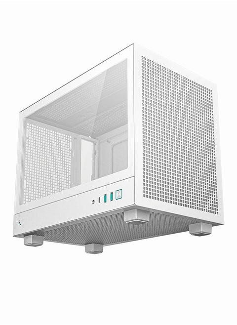 DEEPCOOL Mini-ITX Computer Case, for ITX Motherboard Portable, Excellent Exhaust, Tempered Glass | CH160 | White