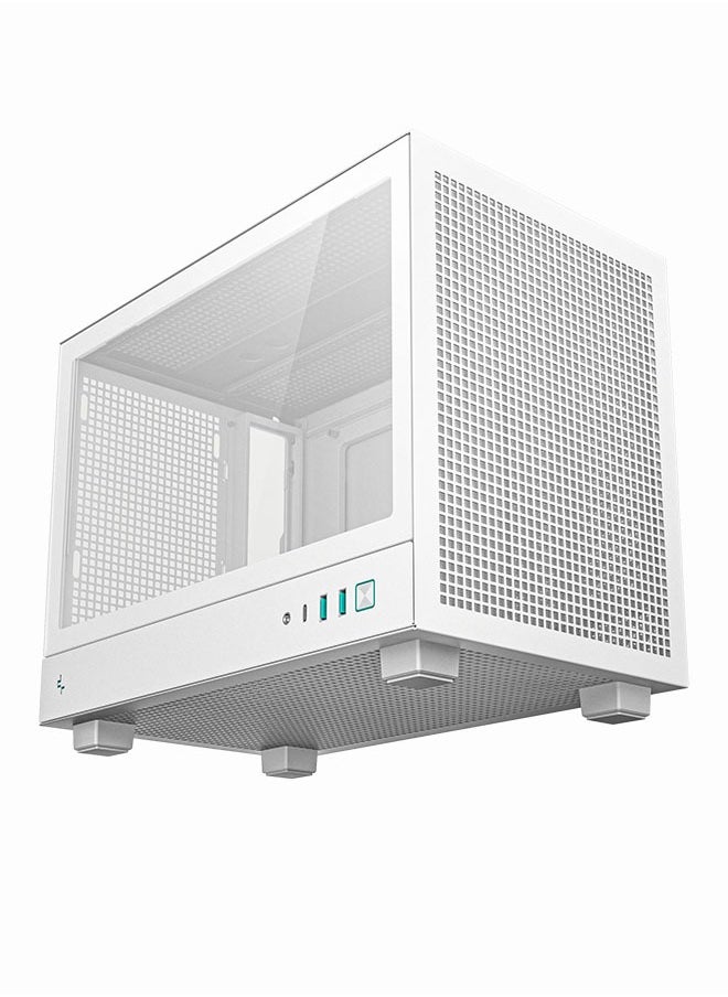 DEEPCOOL - DEEPCOOL Mini-ITX Computer Case, for ITX Motherboard Portable, Excellent Exhaust, Tempered Glass | CH160 | White - Image 1