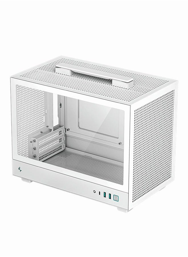 DEEPCOOL - DEEPCOOL Mini-ITX Computer Case, for ITX Motherboard Portable, Excellent Exhaust, Tempered Glass | CH160 | White - Image 1