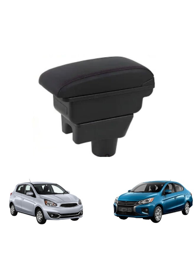 TRX AUTO Armrest For Mitsubishi Attrage & Mirage 2014 To 2025 | Adjustable Armrest | Multi-Layer Console with Storage Compartments,Cup Holder | Interior Accessories For Mitsubishi Attrage - Image 1